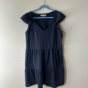 Elegant Navy Blue Sleeveless Dress